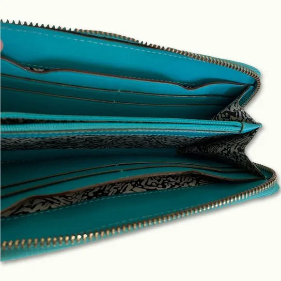 Rebecca Minkoff Teal Luma Large Zip Wallet - Picture 4 of 4